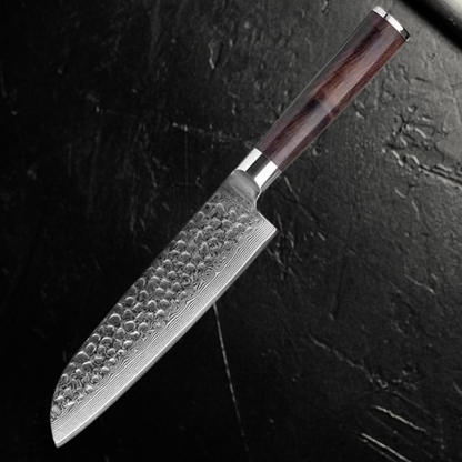 Santoku Japanese Damascus Chef Knife – Emberwood Edition