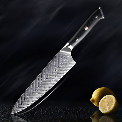 Daichi Damascus VG10 Steel Knife Set – Obsidian Black