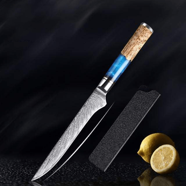 Katanami Japanese Damascus Steel Kitchen Knife Set – Celestial Blue Edition