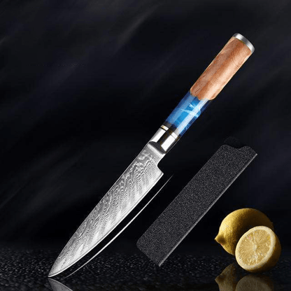 Katanami Japanese Damascus Steel Kitchen Knife Set – Celestial Blue Edition