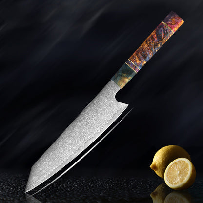 Katanami Handmade Japanese Damascus Chef Knife – Sunset Ember Edition