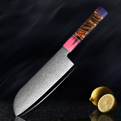 Katanami Handmade Japanese Damascus Chef Knife – Sunset Ember Edition