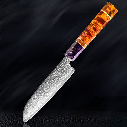 Katanami Handmade Japanese Damascus Chef Knife – Sunset Ember Edition