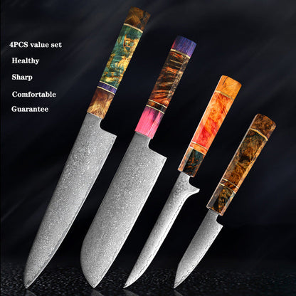 Katanami Handmade Japanese Damascus Chef Knife – Sunset Ember Edition