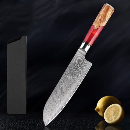 Katanami Japanese Damascus Steel Kitchen Knife Set – Ember Blade Edition