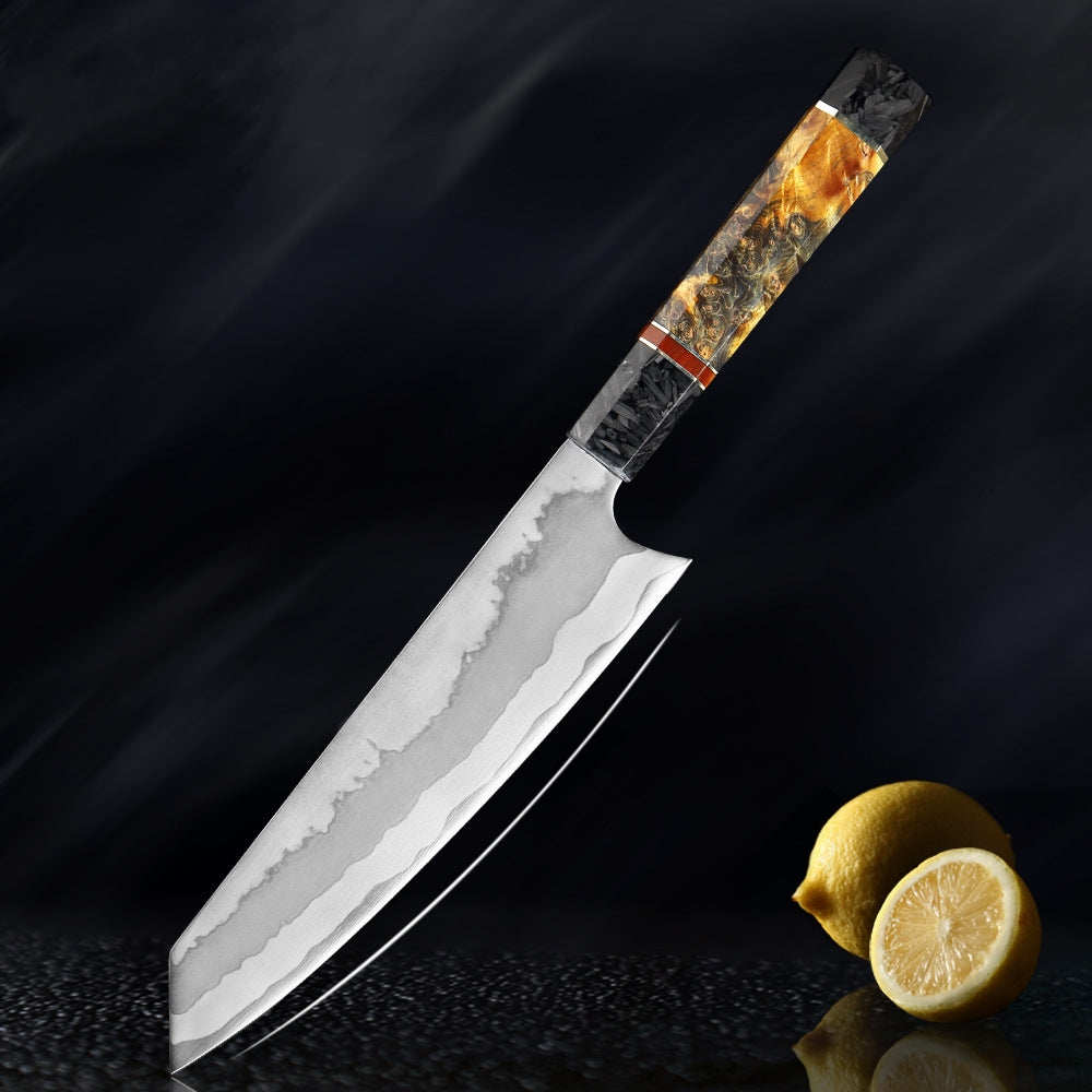 Kiritsuke Japanese Damascus Chef Knife – Sandstorm Edition