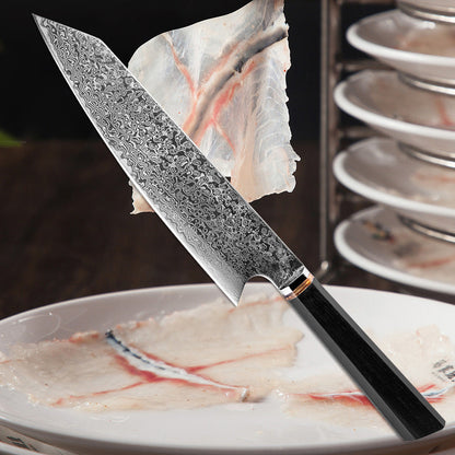 Kiritsuke Japanese Damascus Chef Knife – Obsidian Shadow Edition