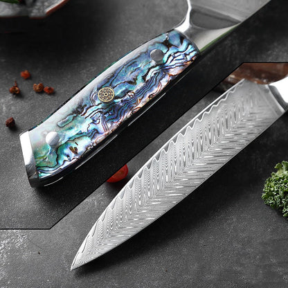 Okugai Damascus Kitchen Knife – Ocean Pearl Edition