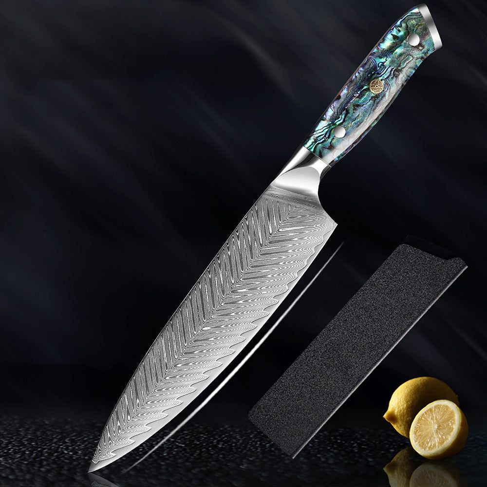 Okugai Damascus Kitchen Knife – Ocean Pearl Edition