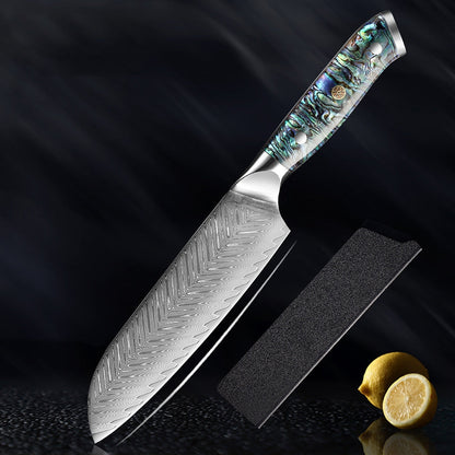 Okugai Damascus Kitchen Knife – Ocean Pearl Edition