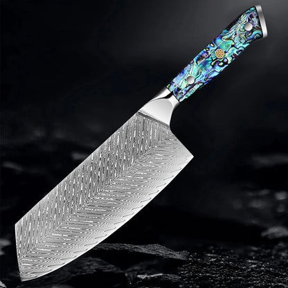 Okugai Damascus Kitchen Knife – Ocean Pearl Edition