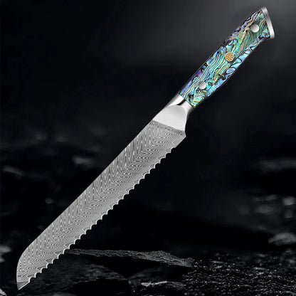 Okugai Damascus Kitchen Knife – Ocean Pearl Edition