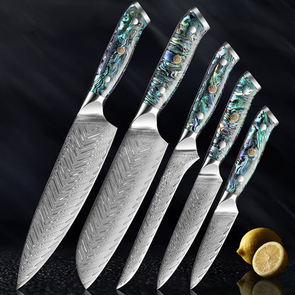 Okugai Damascus Kitchen Knife – Ocean Pearl Edition