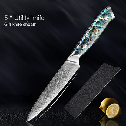 Okugai Damascus Kitchen Knife – Ocean Pearl Edition