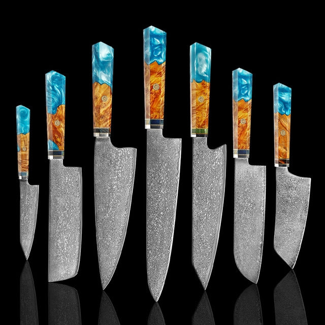 Seiki Premium Japanese Damascus Knife – Skyborn Blue Edition