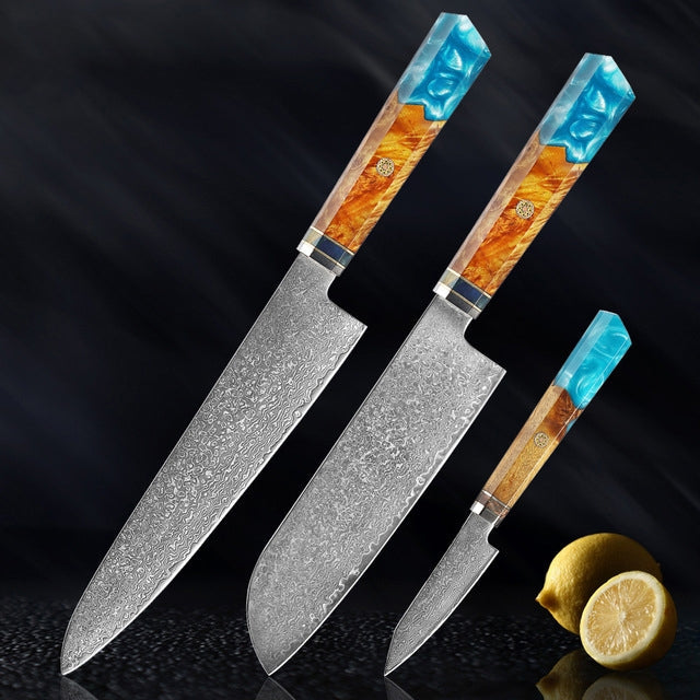 Seiki Premium Japanese Damascus Knife – Skyborn Blue Edition